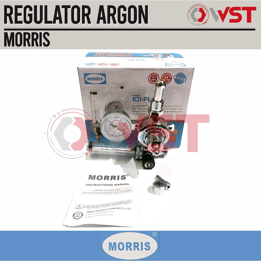 Morris Regulator Argon 101-25FL / Regulator Las Tabung Argon
