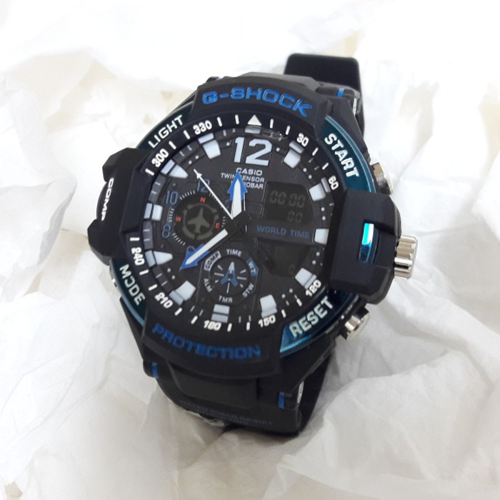 TERMURAH G SHOCK GA 1100 GSHOCK GA1100 PESAWAT LIST BIRU   Biru Murah