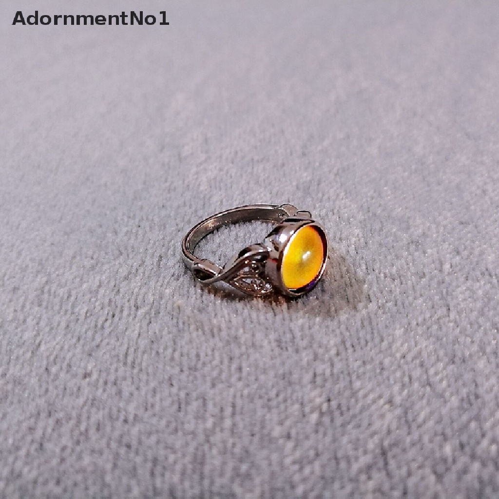 (AdornmentNo1) Cincin Mood Ring Bulat Berubah Warna Sesuai Suhu Gaya Vintage Untuk Wanita