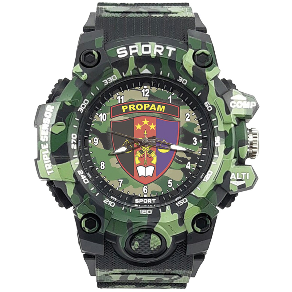 {Istimewa} Jam Tangan LOGO PROPAM 2 Hitam Army Water Resistant