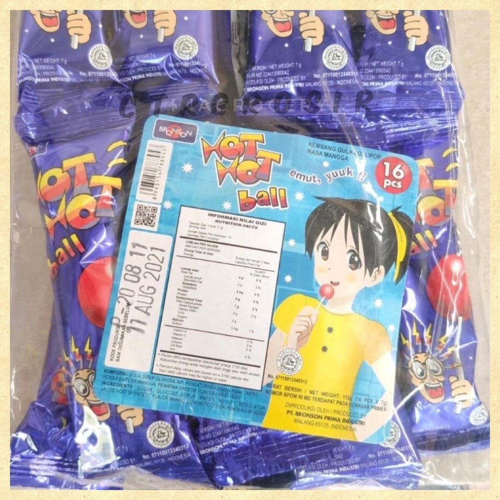 

HOT-HOT BALL PERMEN LOLIPOP 16pcs / HBM mangga 16pcs