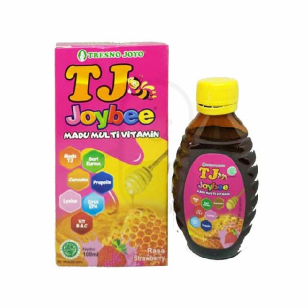 MADU TJ JOYBEE 100 ML Tresno Joyo - Multivitamin Anak Propolis DHA Rasa Strawberry Original Jeruk