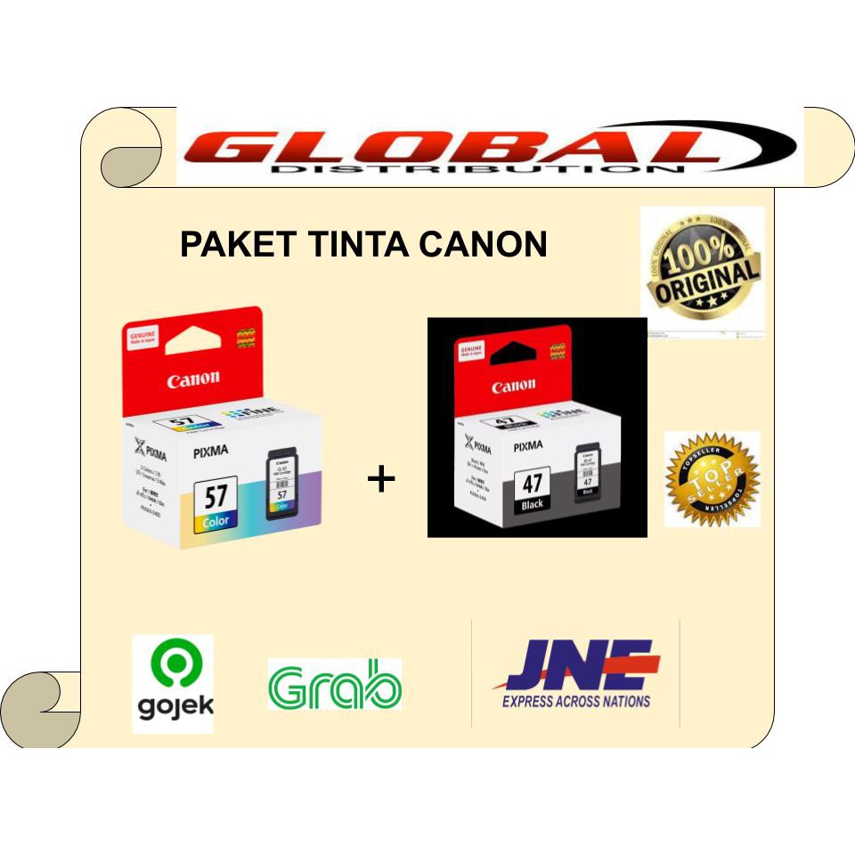 Tinta Canon CL57 dan PG47 for E400 E410 E460 Original