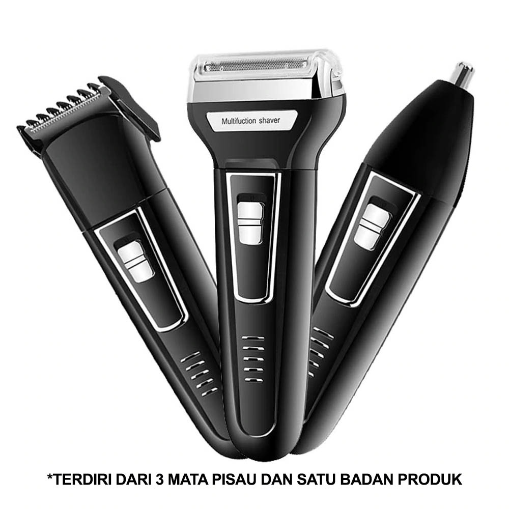 Shaver KEMEI KM-6558 3in1 Trimmer Alat Cukur Kumis Jenggot Elektrik