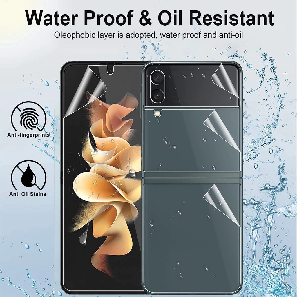 1 Set Pelindung Layar Depan Belakang Hydrogel Anti Gores Untuk Samsung Galaxy Z Flip 4