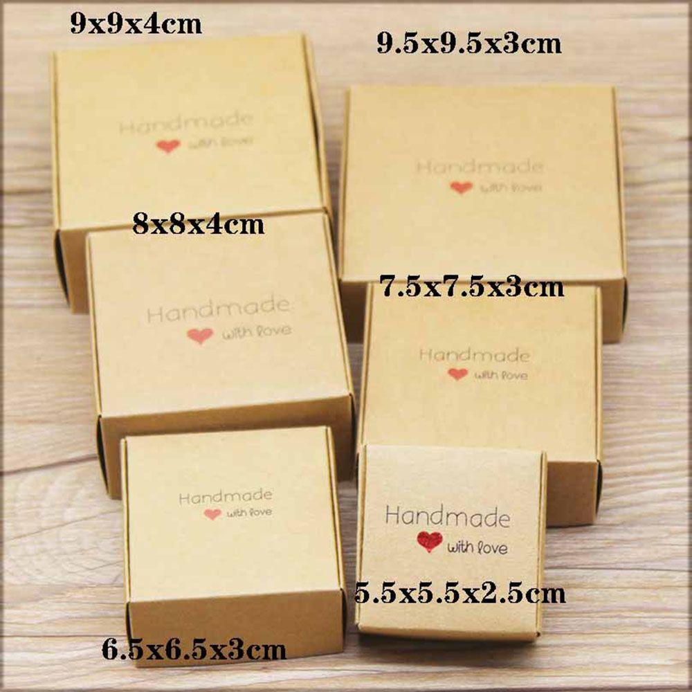 Preva 10PCS Handmade with Love Perlengkapan Pesta Perhiasan DIY Craft Karton Paket