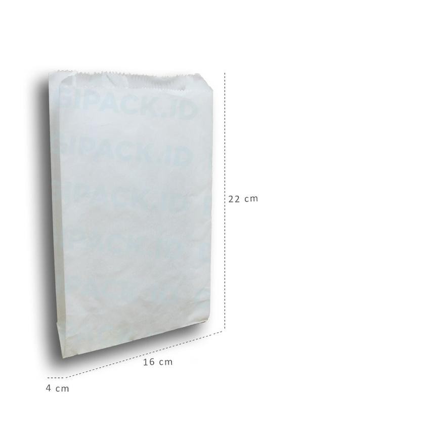 

>CAS.E-0570!! [Digipack] White Satchel Bag 16 x 4 x 22 | Kantong Kertas Roti Snack Putih Terlaris