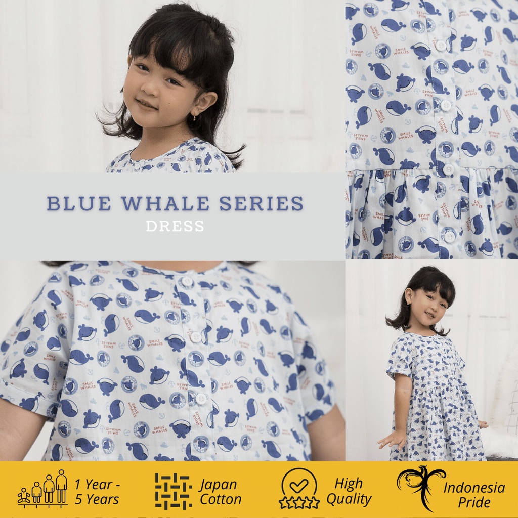 Ruby Dress Anak Perempuan Blue Whale 1-5 Tahun