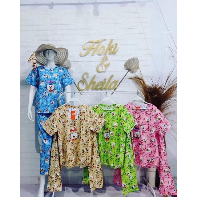 Baju Tidur HOKI &amp; SHEILA CP Katun wanita (Top Bear)