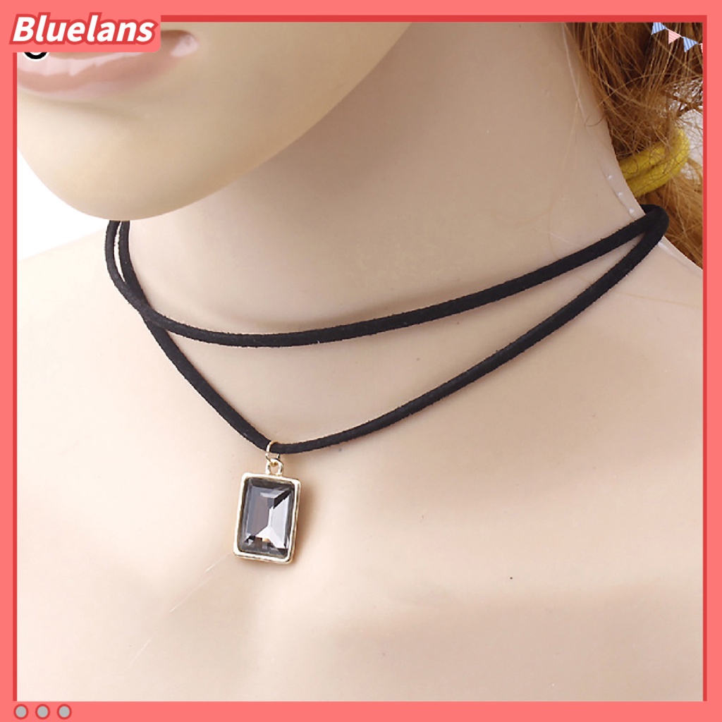 Bluelans Neckband Choker Double Layers Durable Velvet Black Velvet Short Chain