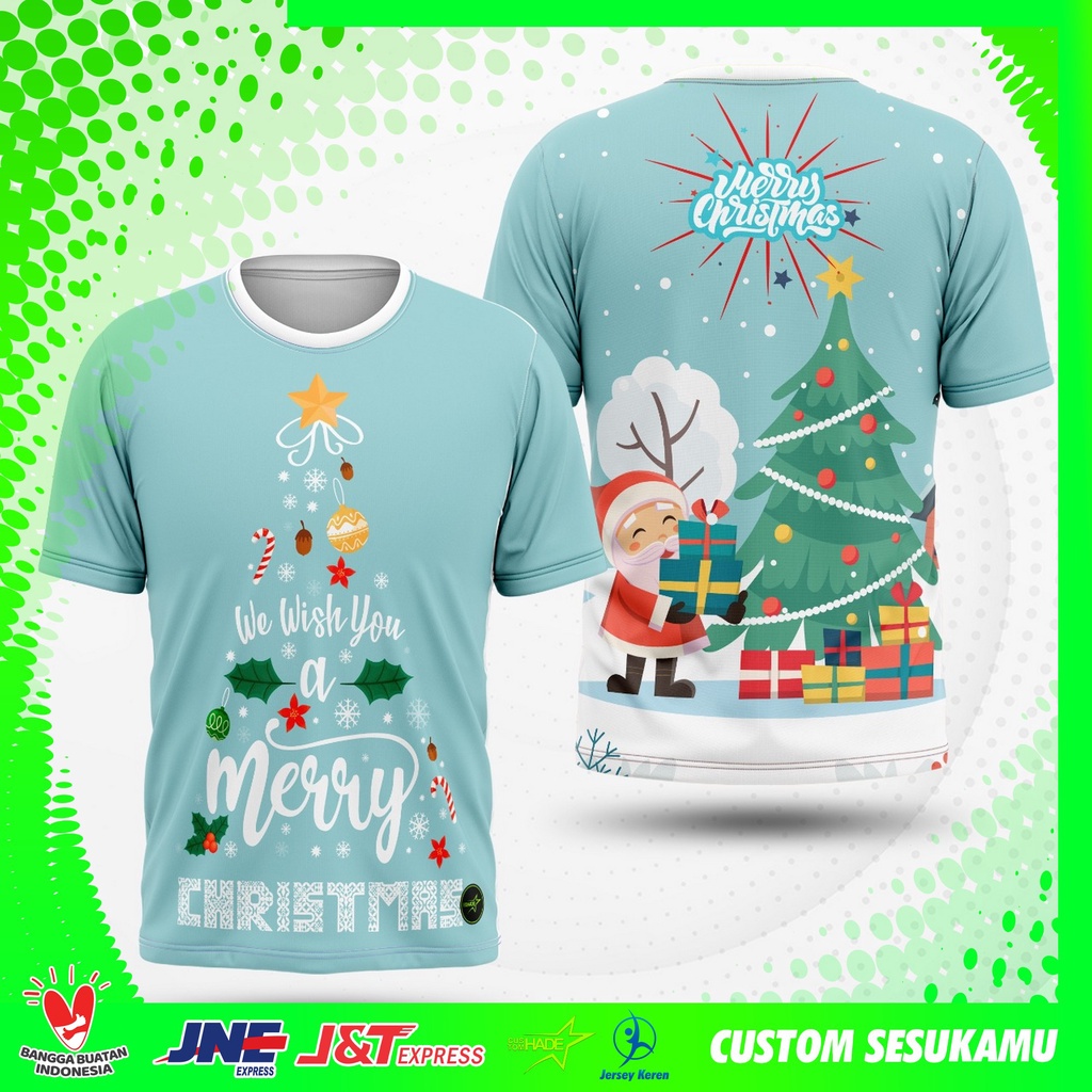 Baju Kaos Natal 2023 Couple Keluarga untuk Laki-Laki Wanita Anak Merry Chrismast bisa Custom