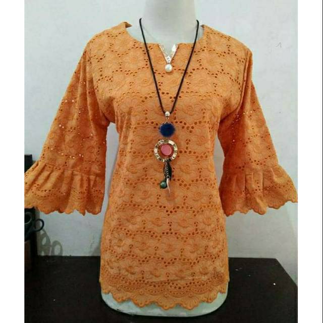 Blouse pink butik KW premium full lapis katun