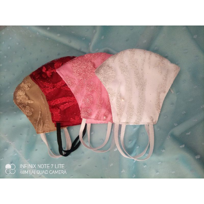 masker brokat premium.. masker cantik masker pengantin masker kekinian contour mask