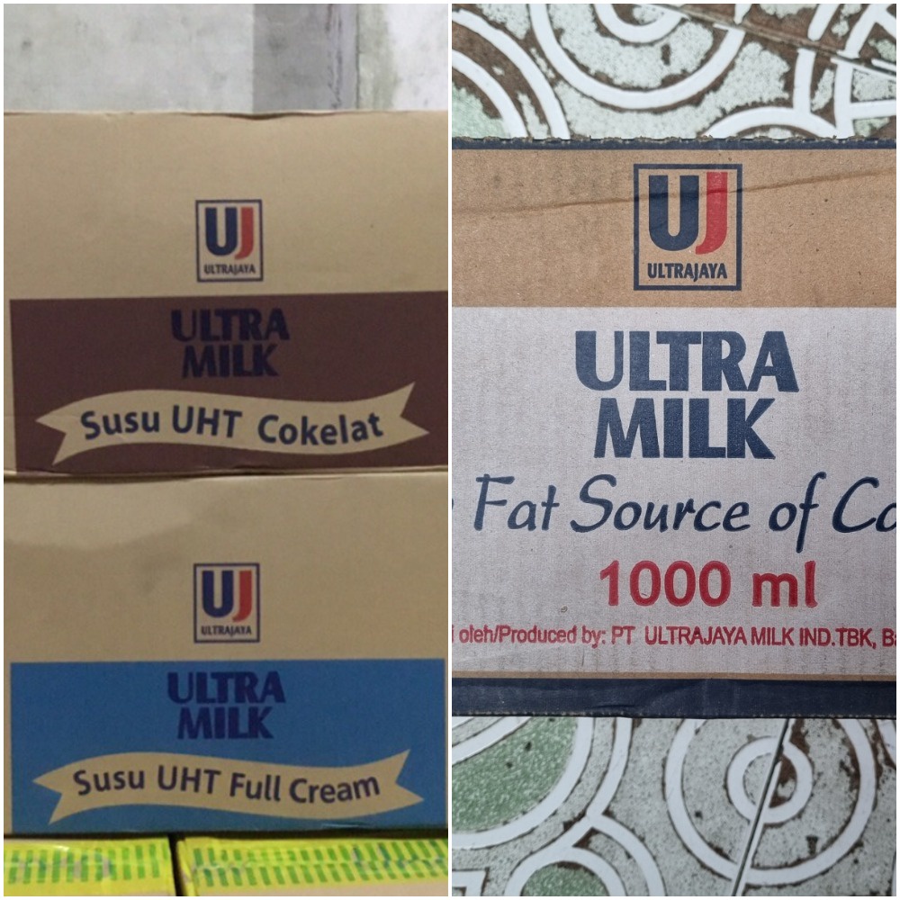 

Ultra Milk 1000ml 1 liter Full Cream Putih / Coklat / Low Fat isi 12pcs