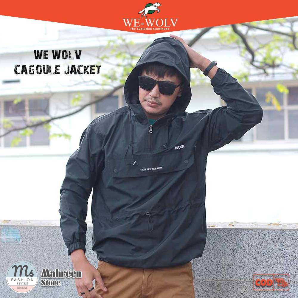 Jaket Cagoule Cougle Jaket Windbreakers Jaket Parasut Taslan Pria Original We-Wolv | 303