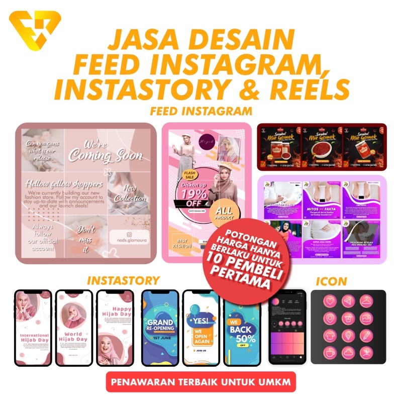 

JASA DESAIN FEED INSTAGRAM UNTUK UMKM | JASA SOSIAL MEDIA MANAGEMEN | SOCIAL MEDIA MANAGEMENT