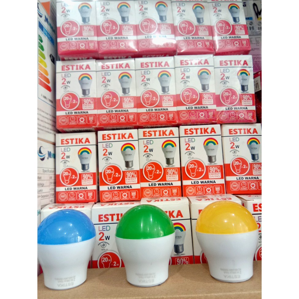 LAMPU LED ESTIKA 2W - LAMPU WARNA