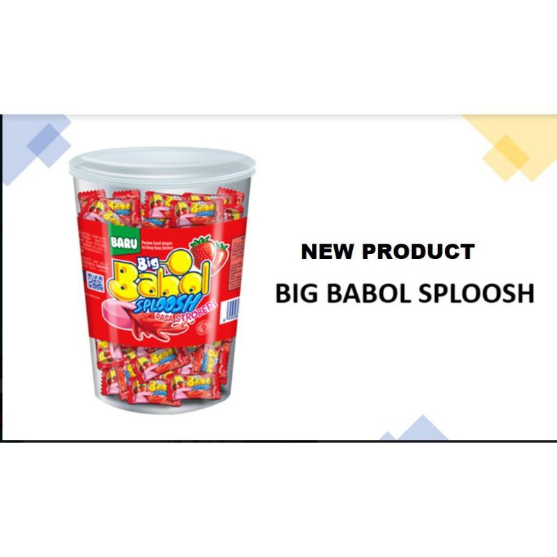 permen big babol sploosh rasa strawberry isi 70 butir