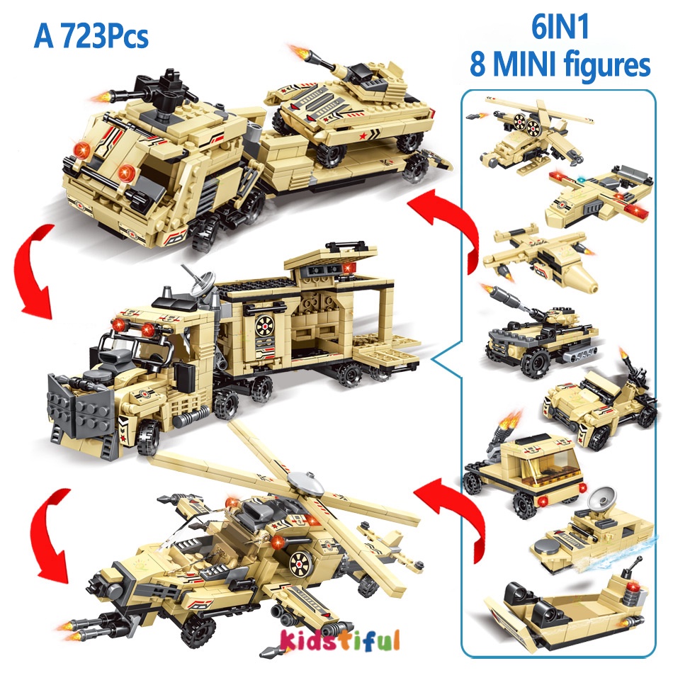 Mainan Anak Laki Laki Tank WW2 772Pcs Tentara Tangki