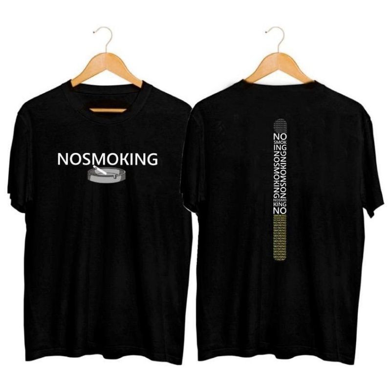 Fourfashion Kaos Pria Kaos Distro NO SMOKING Black BC182