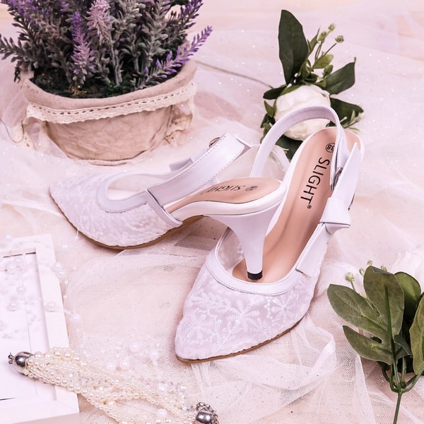 SLIGHT Sepatu Heels Slingback Lacie Putih