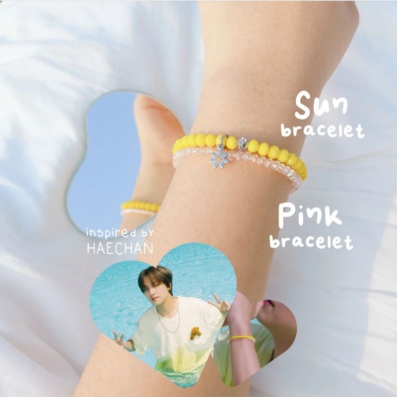 Sun & Pink Bracelet inspired by Haechan Nct Dream Hello Future / Haechan Bracelet / Gelang Haechan