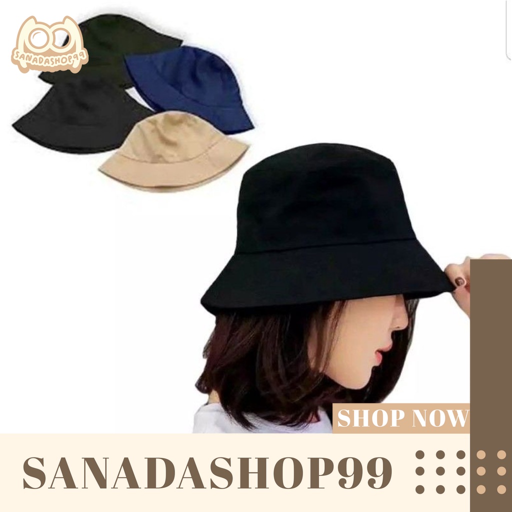 (TP17) Topi Bucket Premium Tanpa Tali Topi Bucket Korea Topi Bucket Polos Bahan Tebal