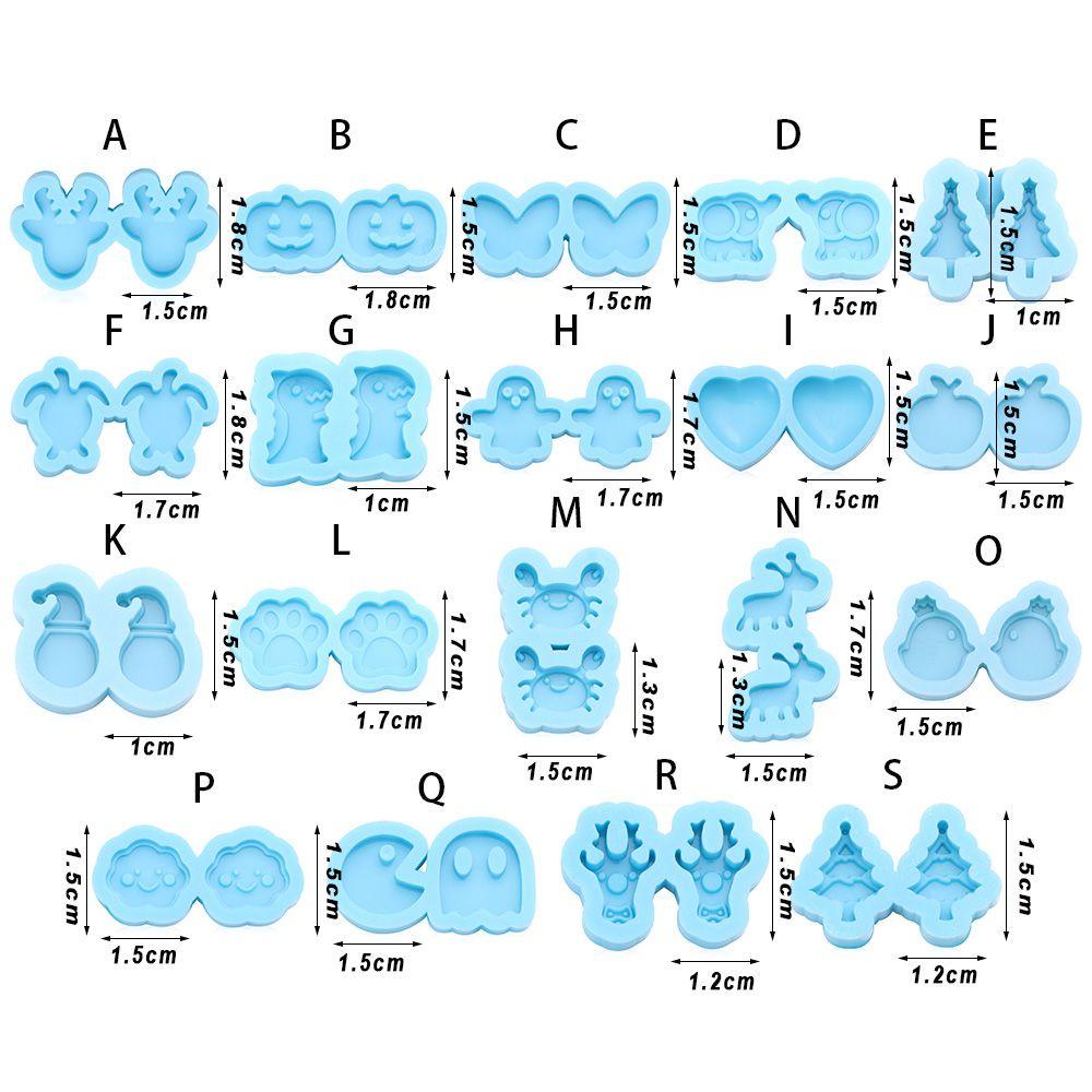 R-flower Earrings Resin Mold Kerajinan Resin Elk Santa Claus Alat Membuat Perhiasan Resin Silicone Mold