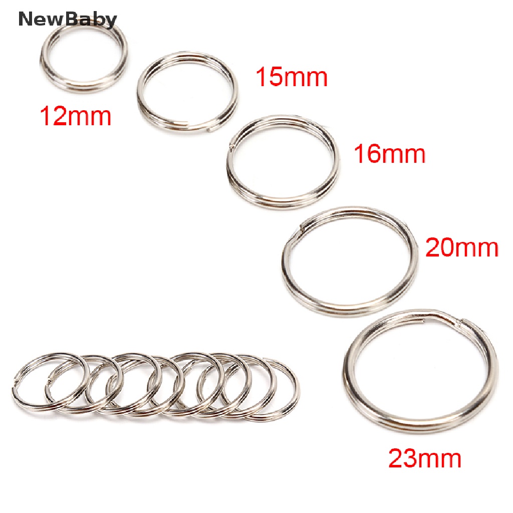 100pcs / Lot Ring Gantungan Kunci Bahan Metal Diy