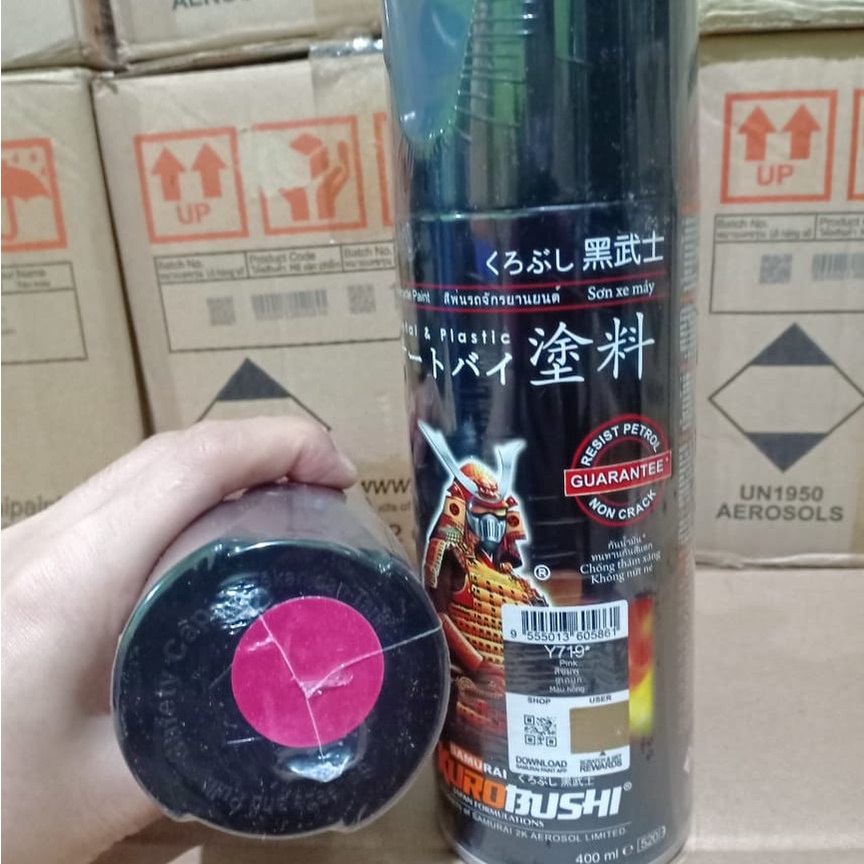 Pilox Pilok Samurai Paint Kurobushi Cat Semprot Y719* Pink / Merah Muda / Yamaha Pink (Y719) 400ml / 400cc