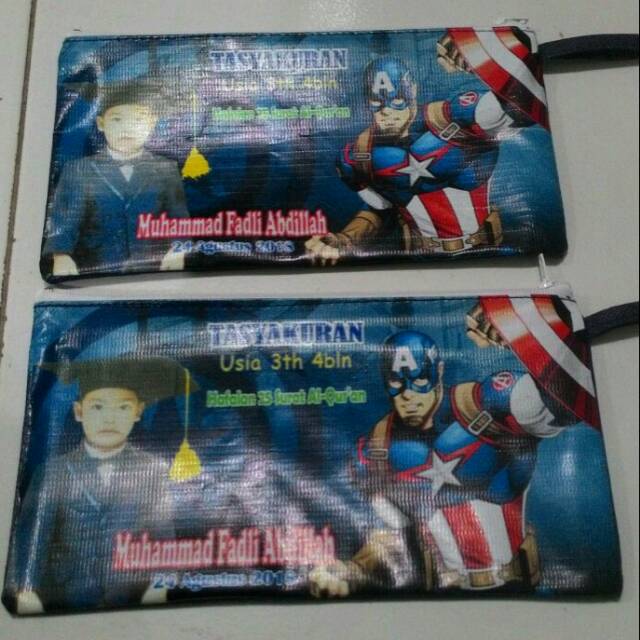 

Souvenir ultah tempat pensil custom karakter captain amerika