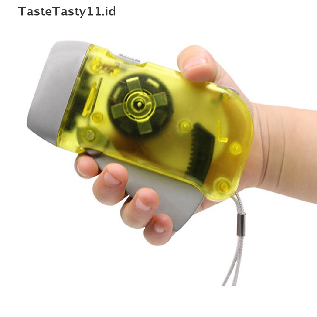 【TasteTasty】 New 3 LED Hand Pressing Dynamo Crank Power Wind Up Flashlight Torch Camping Lamp .