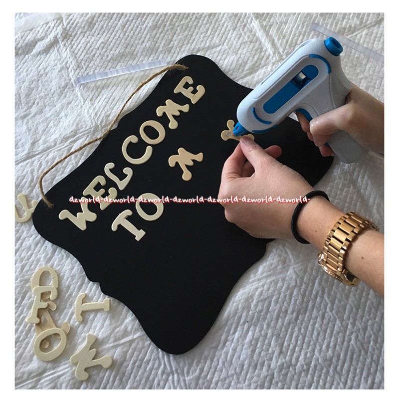 Westcott Mini Glue Gun Stick Holder Lem Tembak Putih Biru