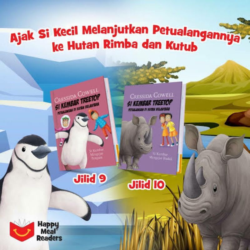 Buku happy meal petualangan si kembar treetop cressida cowell