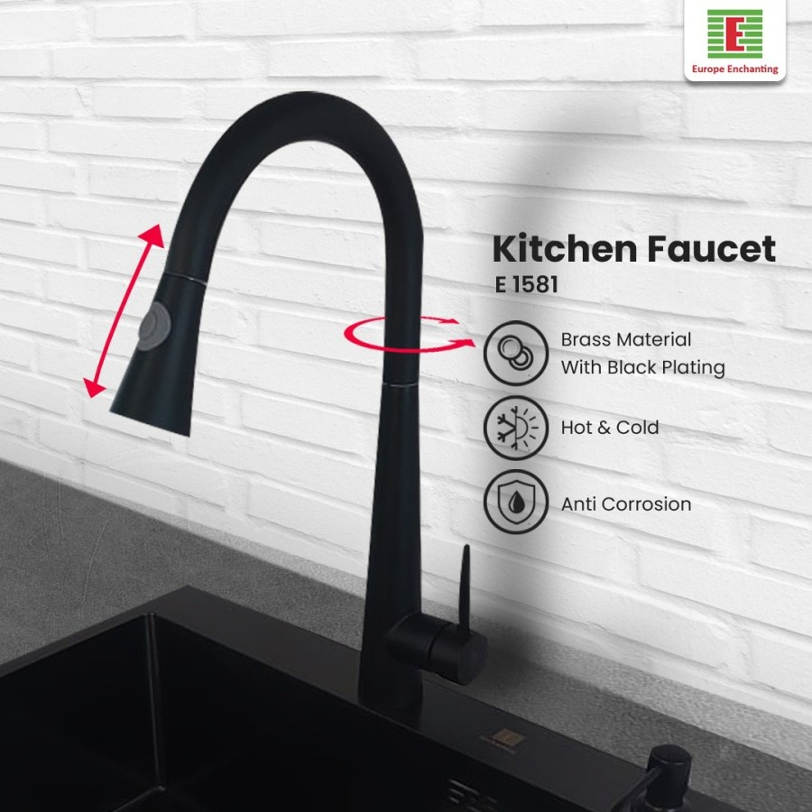 Keran Dapur Angsa tarik Fleksibel Europe Enchanting E1581