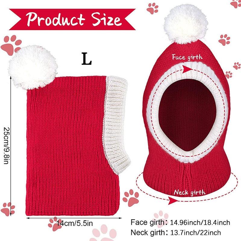 ★〓YUFeiPet〓★ Christmas Pet Hat Funny Christmas Hat Pet Ears and Neck Warmer Cover Photo Props Suitable for Cats and Dogs