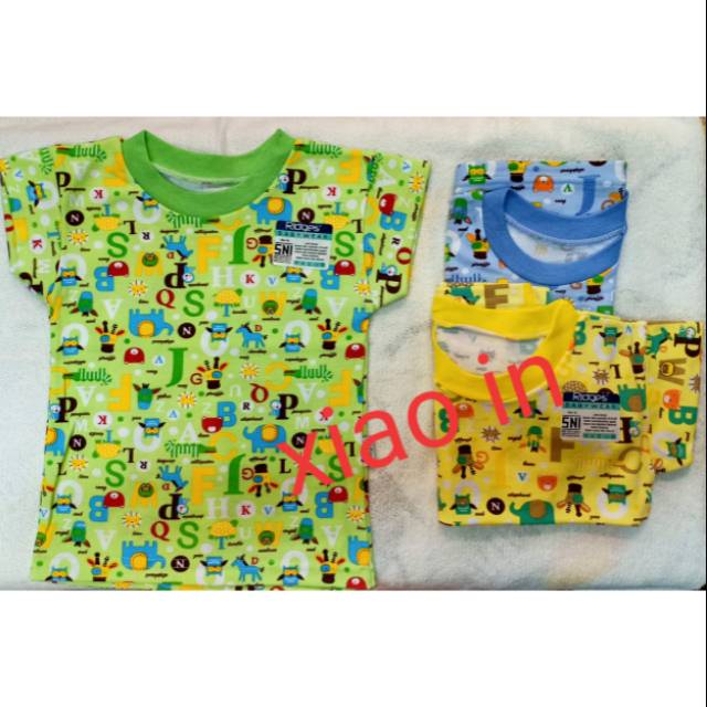 Ridges oblong baju pendek warna full print 6pcs