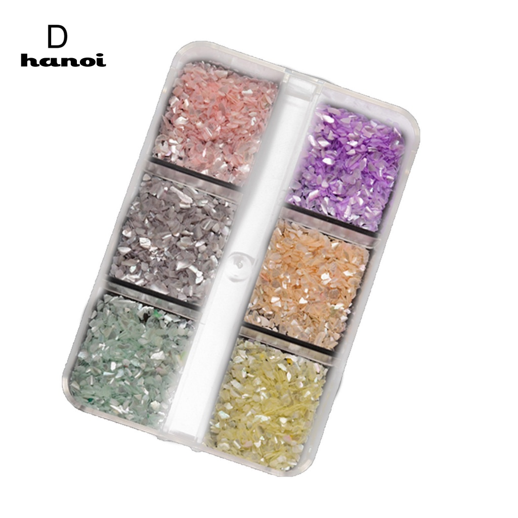 Han_ 1 Kotak Ornamen Kerang Multifungsi Untuk Dekorasi Nail Art