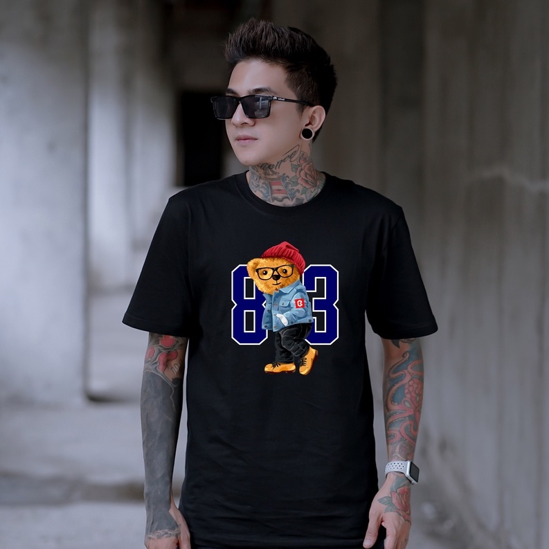 BRIGO Kaos Lengan Pendek Bear 83 || Kaos Katun Combed M-XL || Kaos Distro BRIGO Beruang 83