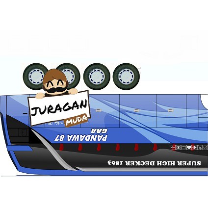 DIY Miniatur Bus Pandawa 87 Biru Papercraft Lembaran Skala 20