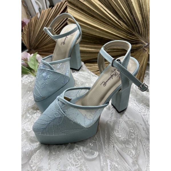 sepatu wanita Rafaizoutfit  Cindy tali babyblue tinggi 12cm tahu