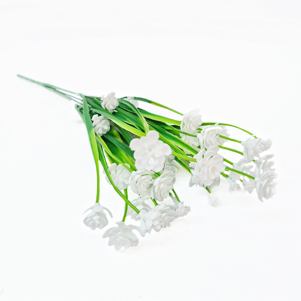 Bunga Plastik Lotus Artificial Pernak Pernik Interior Flower Dekorasi Meja - AF47-Putih