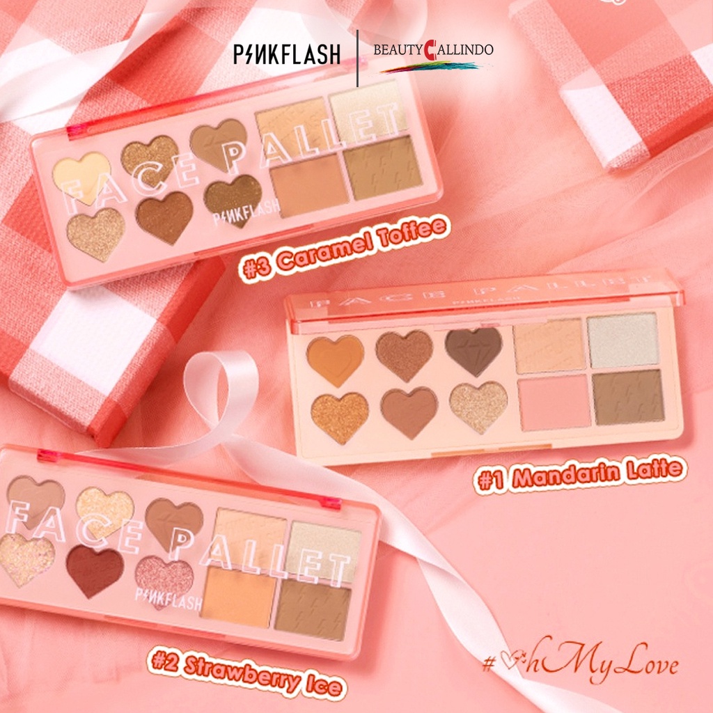 PINKFLASH EYESHADOW AND FACE PALLETE #ohmylove 4 in 1 Multiple Face Palette  PF-M02