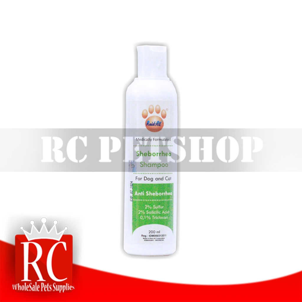 Shampoo Kucing&amp;Anjing Raid All Sheborrhea Miconazole Benzoyl 200 ML