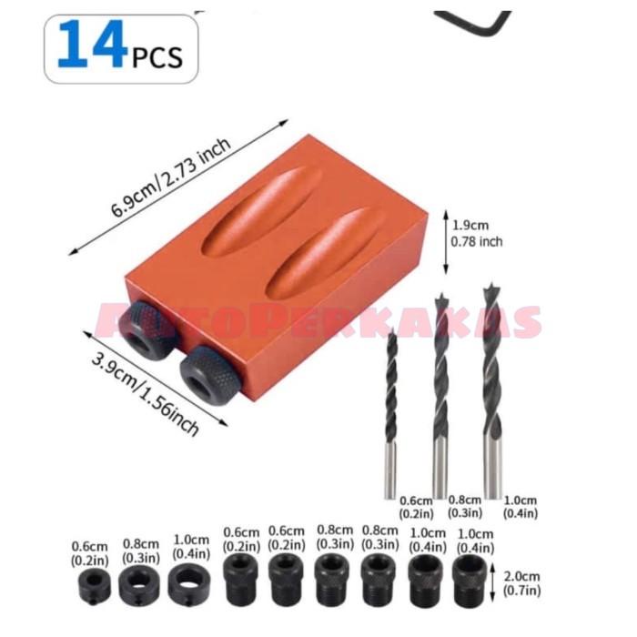 

Paper Hole | Dowel Holder Jig Pelubang Miring Sudut Kayu Set