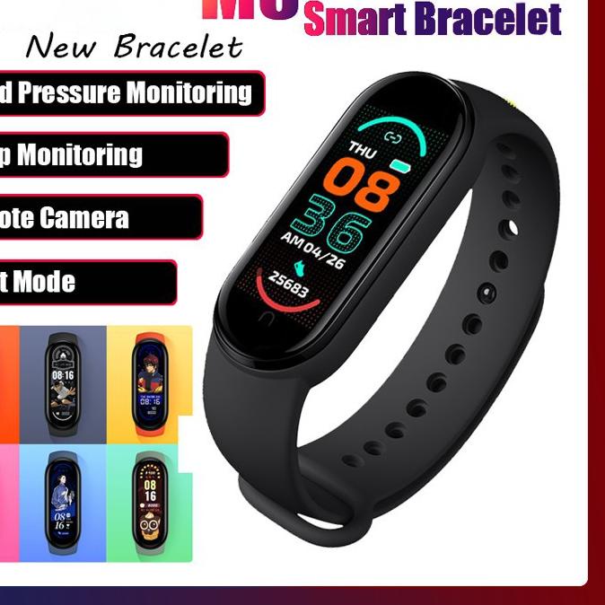 SmartWatch M6 SmartBand Bluetooth Musik Kontrol Tahan Air Heart Rate SmartWatch