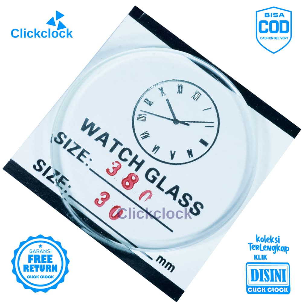 Kaca Jam Kaca Bahan Watch Glass PNC-380 Murah 3,8 cm