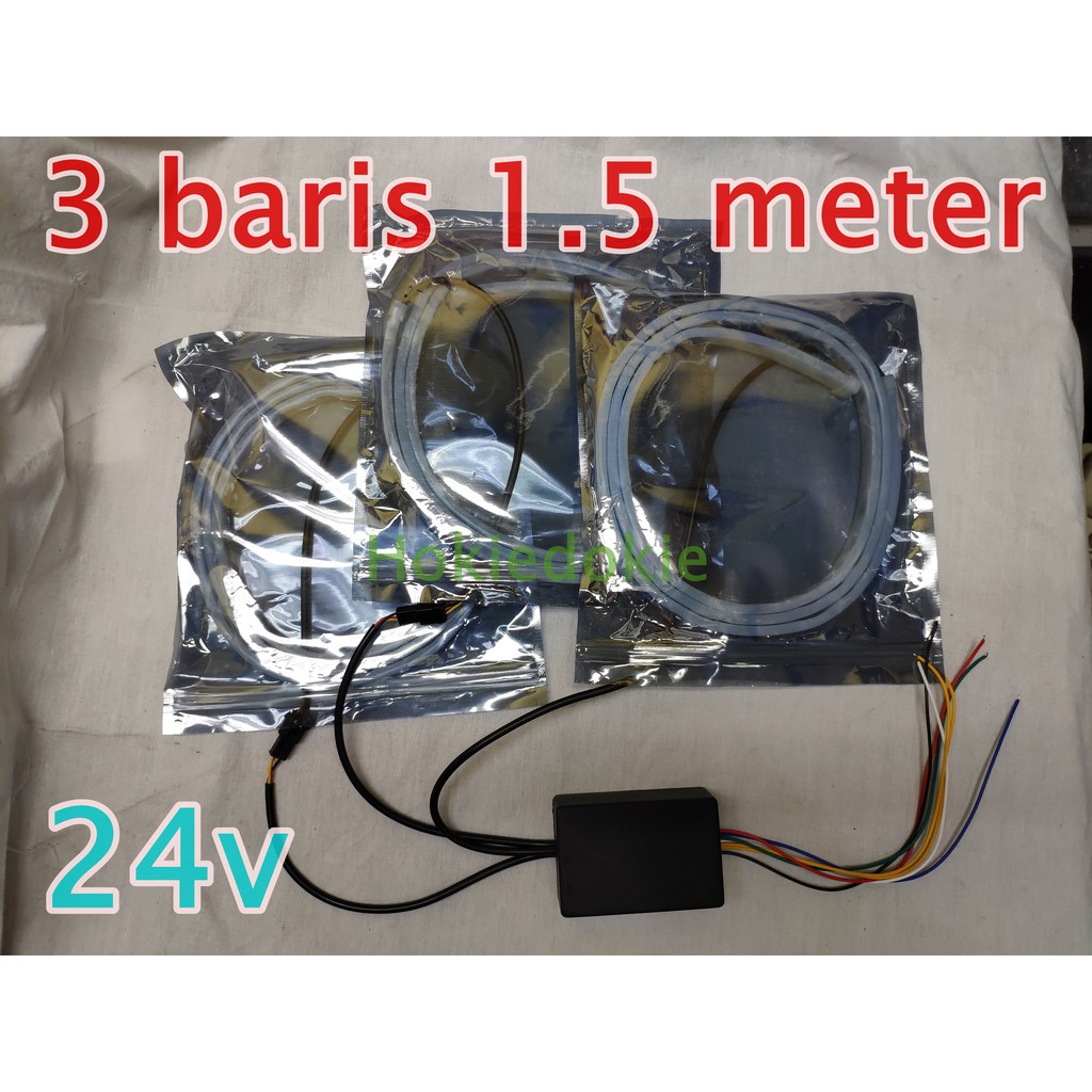 LED RGB 1 5 METER MULTI MODE TAIL LAMP 3 BARIS 12V 24V EXTRA PANJANG - LAMPU MOBIL - AKSESORIS EKST-