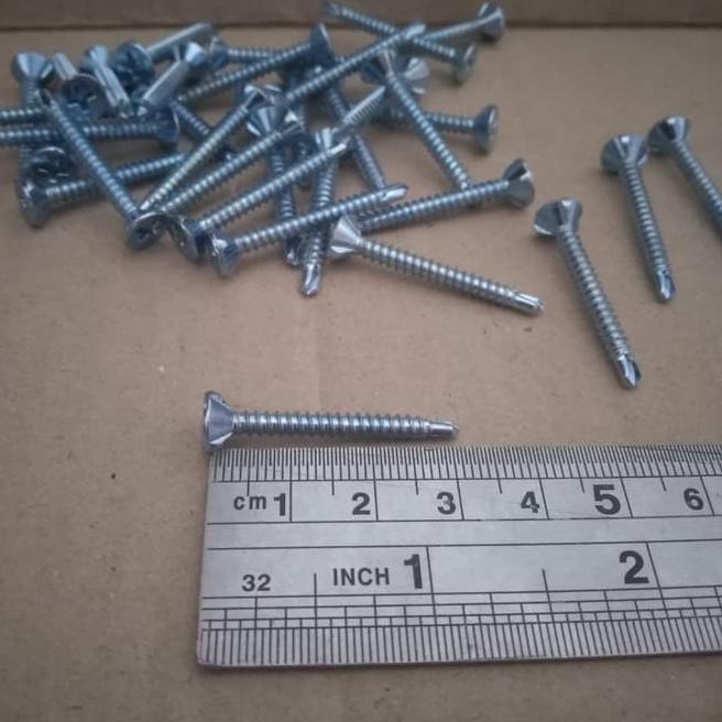 -➺ x100pcs Sekrup 6x1.25 Roofing SDS Calci Screw GRC Kalsiboard 3.2cm (Serba murah)