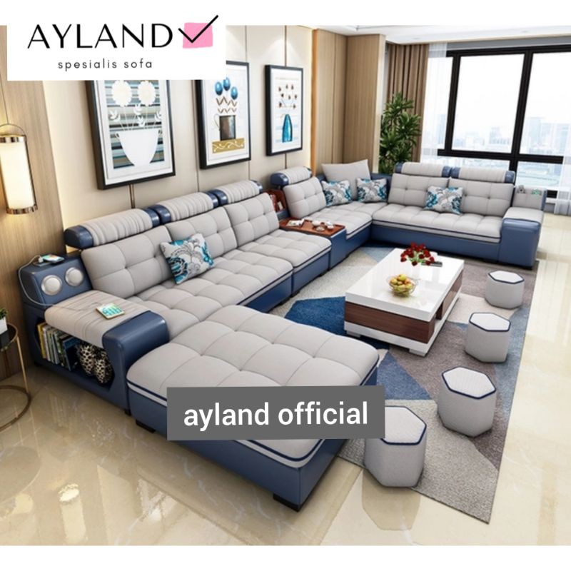 Sopa Minimalis Leter U Ruang Tamu Dudukan Empuk